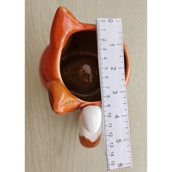 MUG/CUP-STREAMLINE-Fox Face-Tail for Handle-Orange-White-Unique - Picture 10 of 10